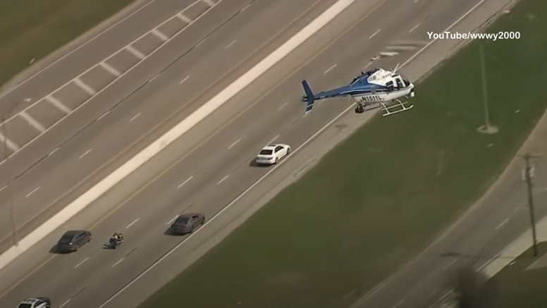 Police motorcycle chase Dallas